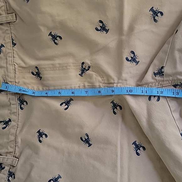 IZOD Men's Shorts Saltwater washed classics 42 Waist Beige with Navy Lob… - Picture 5 of 10